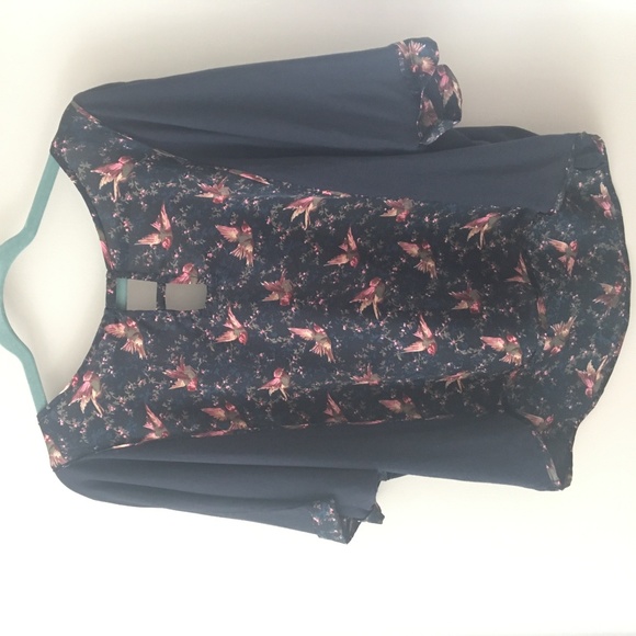 Anthropologie TINY Winnie top Navy w/ birds - Picture 3 of 5